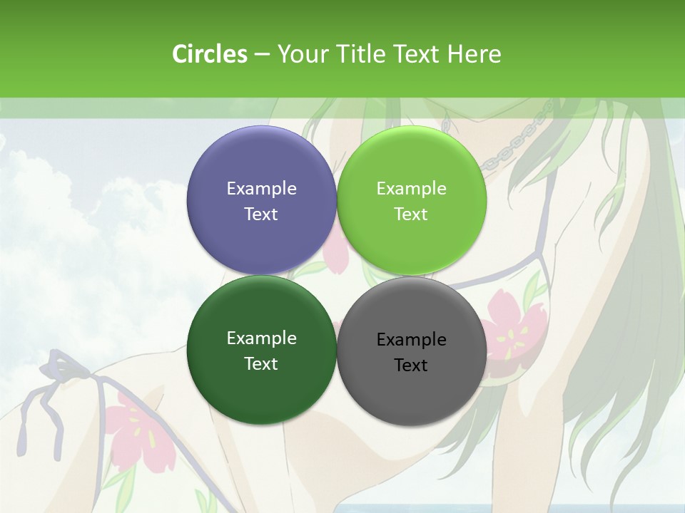 A Girl In A Bikini Sitting On The Beach PowerPoint Template