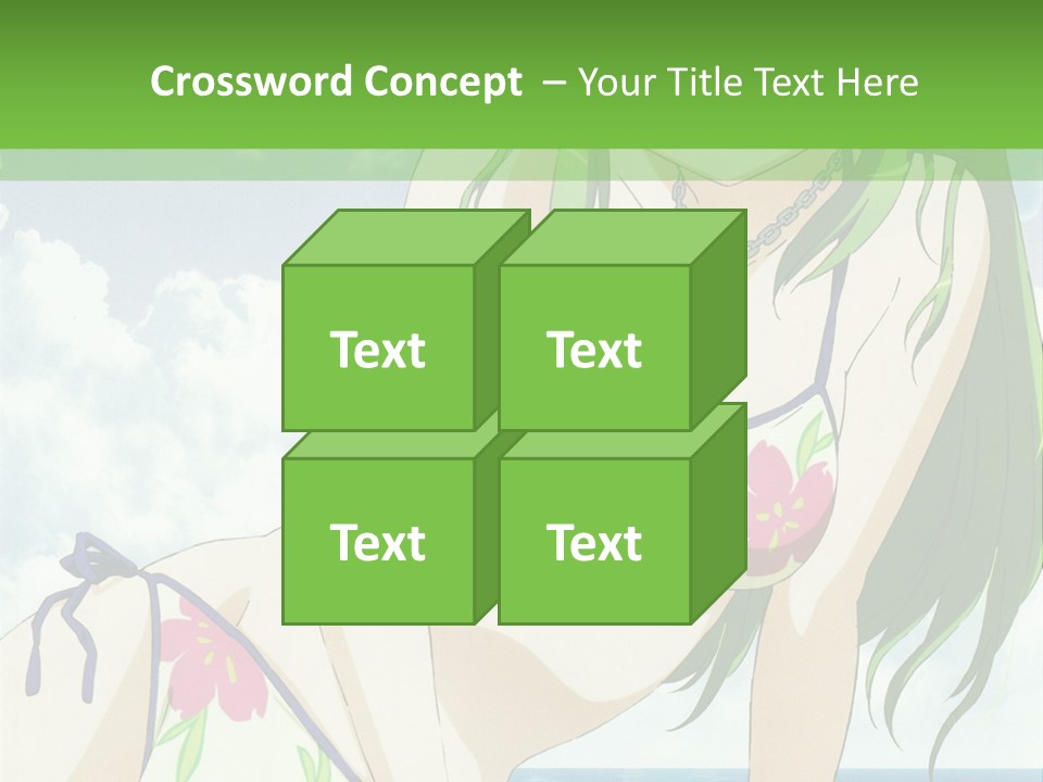 A Girl In A Bikini Sitting On The Beach PowerPoint Template