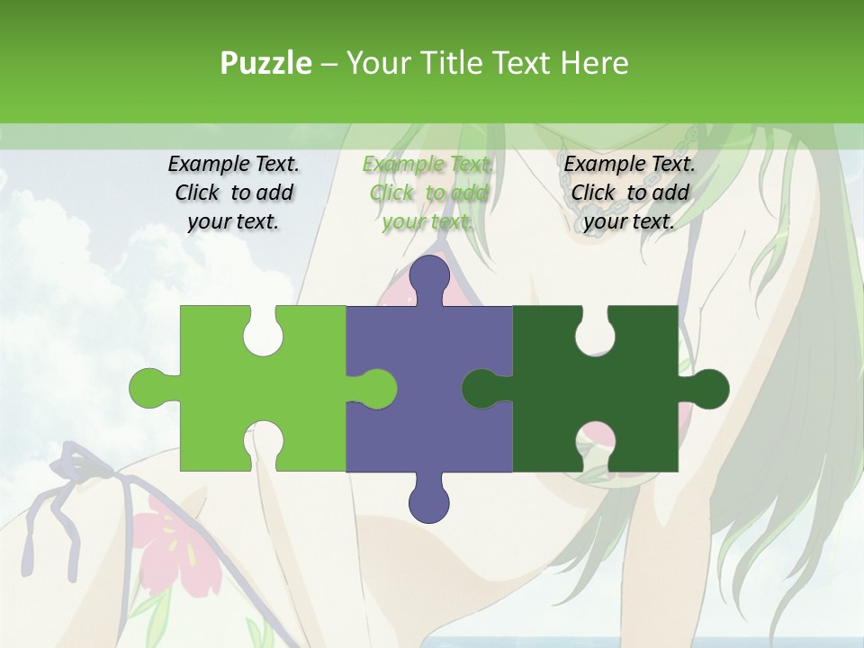 A Girl In A Bikini Sitting On The Beach PowerPoint Template