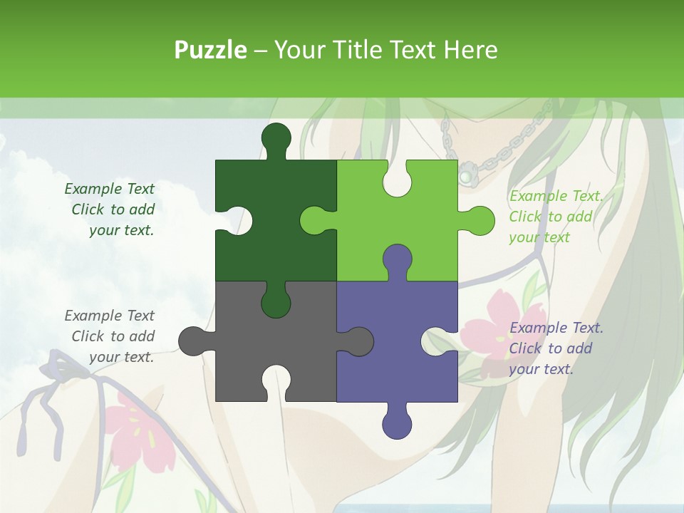 A Girl In A Bikini Sitting On The Beach PowerPoint Template