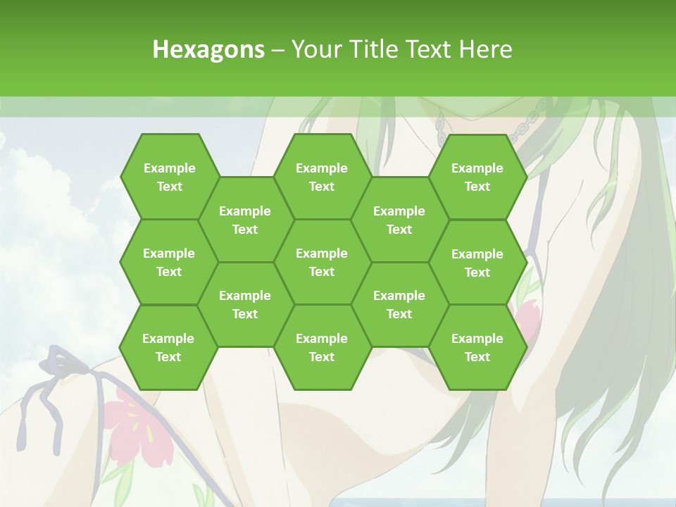 A Girl In A Bikini Sitting On The Beach PowerPoint Template