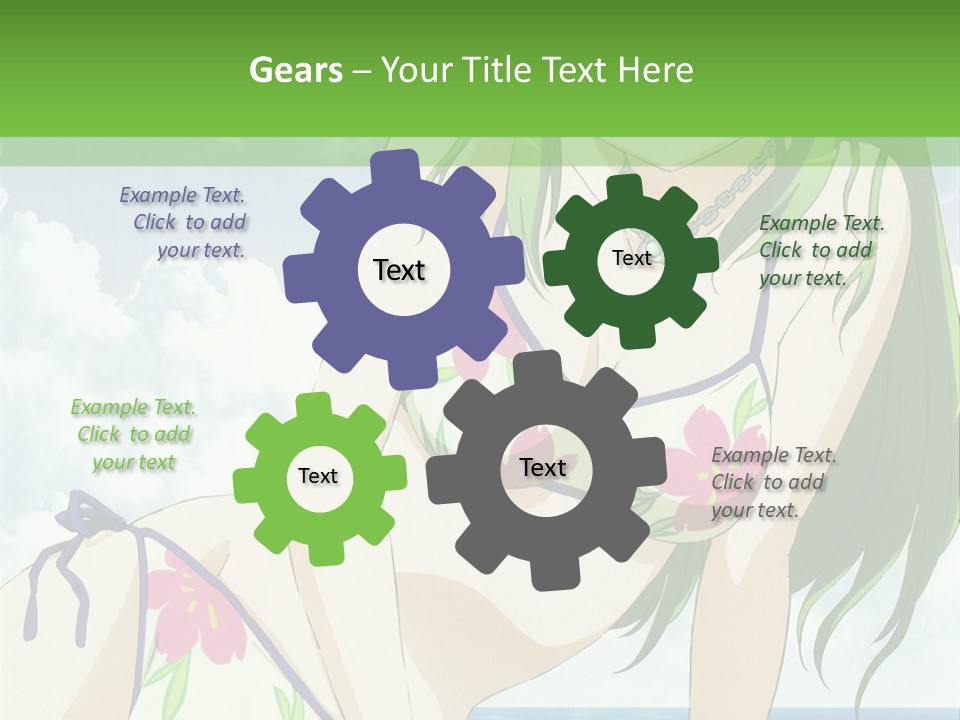 A Girl In A Bikini Sitting On The Beach PowerPoint Template