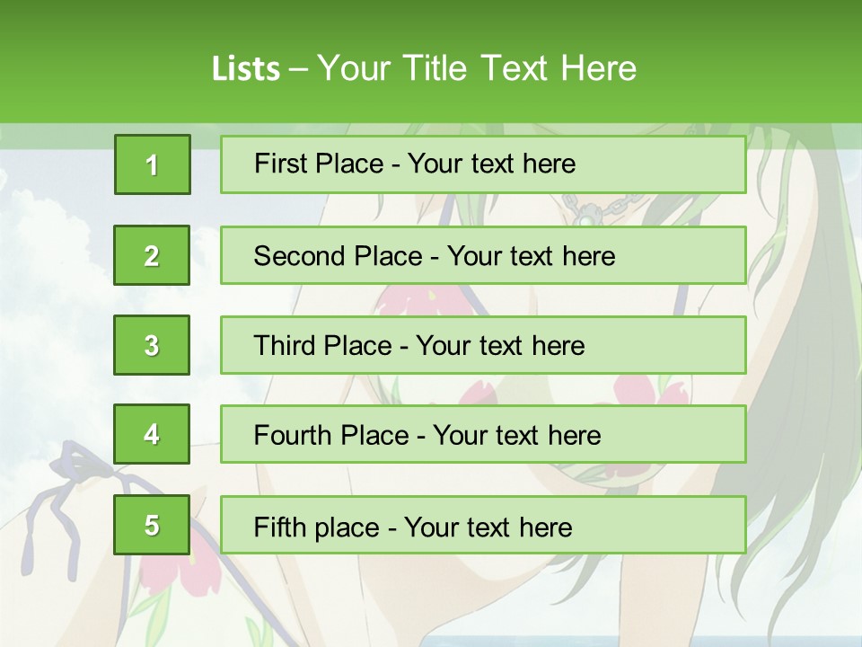 A Girl In A Bikini Sitting On The Beach PowerPoint Template