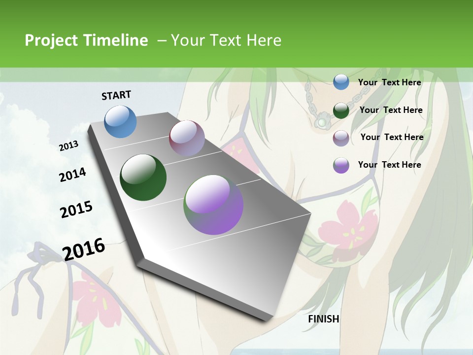 A Girl In A Bikini Sitting On The Beach PowerPoint Template