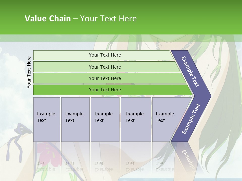 A Girl In A Bikini Sitting On The Beach PowerPoint Template