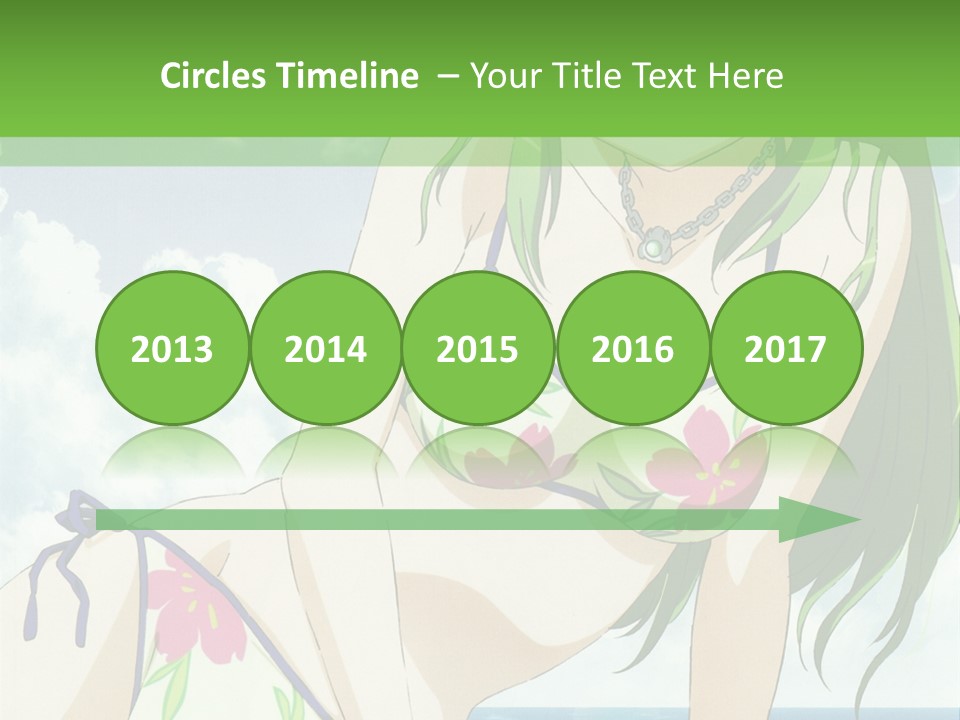 A Girl In A Bikini Sitting On The Beach PowerPoint Template