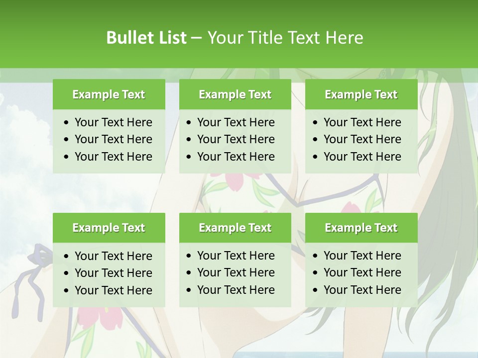 A Girl In A Bikini Sitting On The Beach PowerPoint Template