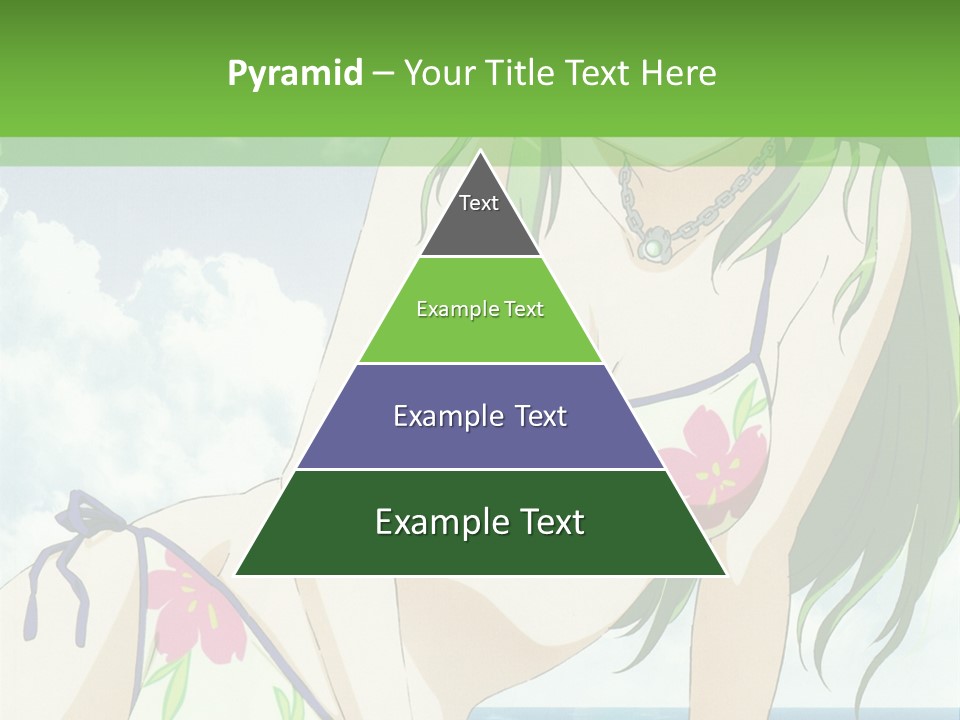 A Girl In A Bikini Sitting On The Beach PowerPoint Template