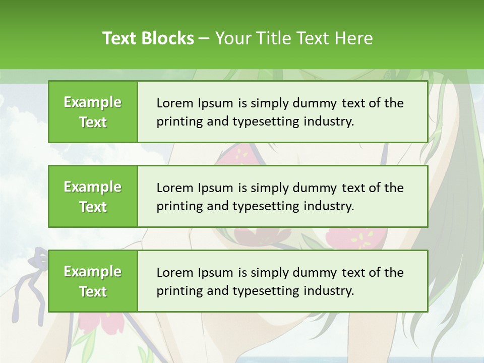 A Girl In A Bikini Sitting On The Beach PowerPoint Template