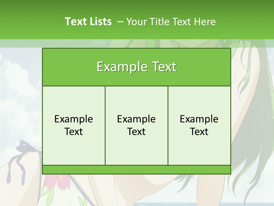 A Girl In A Bikini Sitting On The Beach PowerPoint Template