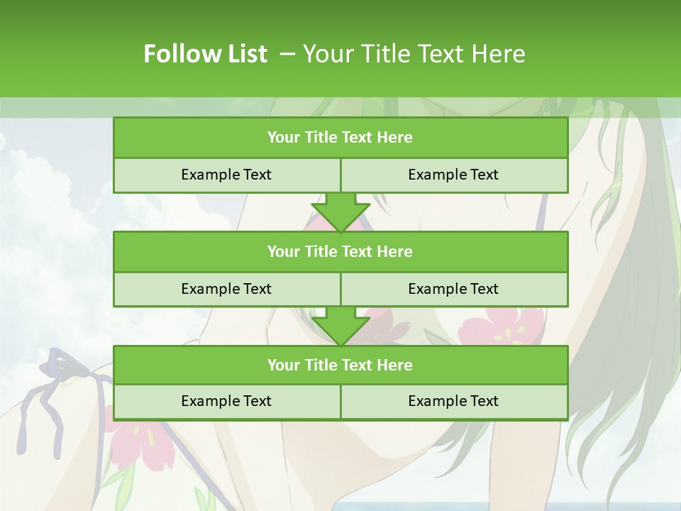 A Girl In A Bikini Sitting On The Beach PowerPoint Template