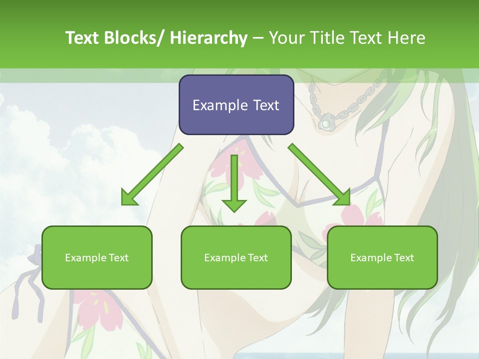 A Girl In A Bikini Sitting On The Beach PowerPoint Template