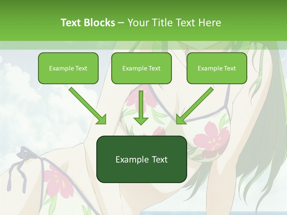 A Girl In A Bikini Sitting On The Beach PowerPoint Template