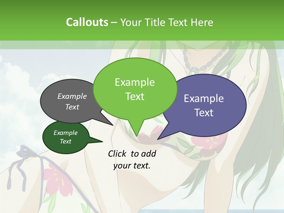 A Girl In A Bikini Sitting On The Beach PowerPoint Template