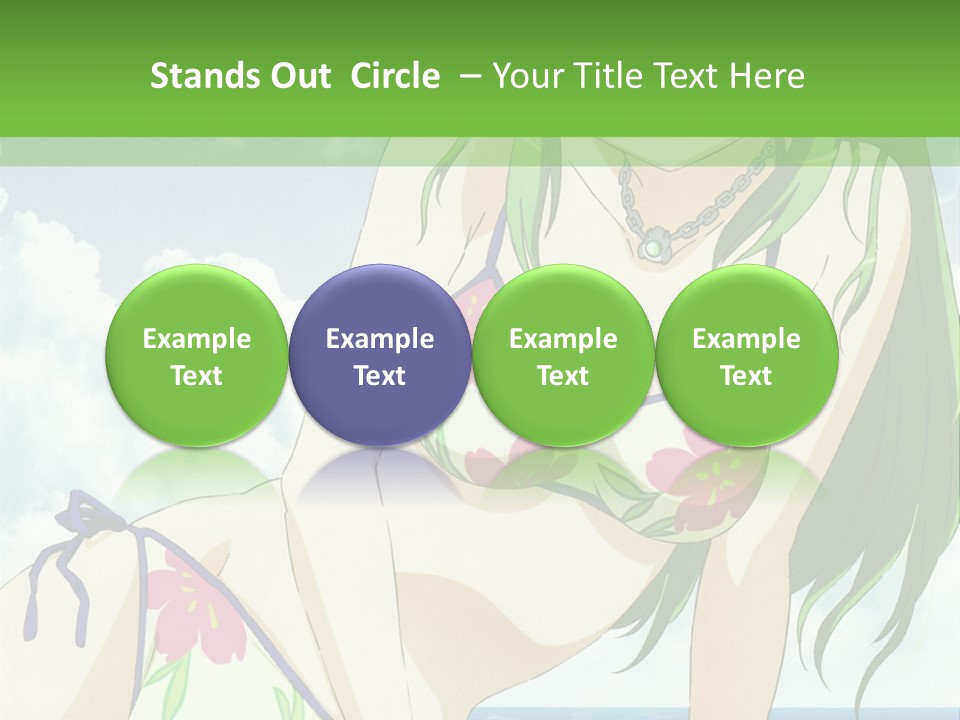 A Girl In A Bikini Sitting On The Beach PowerPoint Template