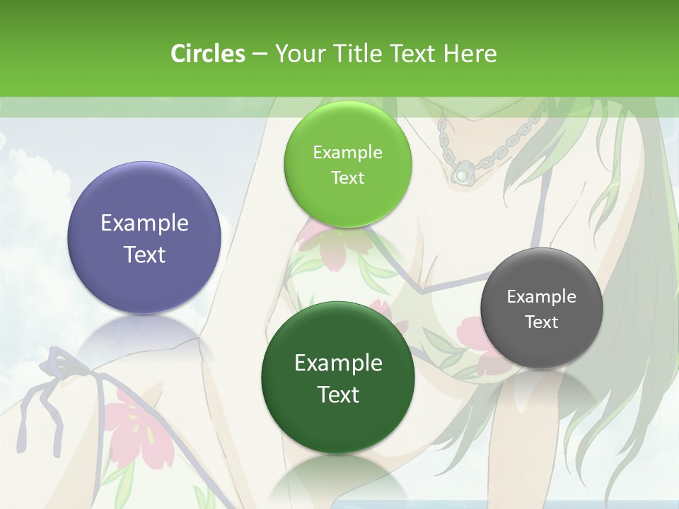 A Girl In A Bikini Sitting On The Beach PowerPoint Template