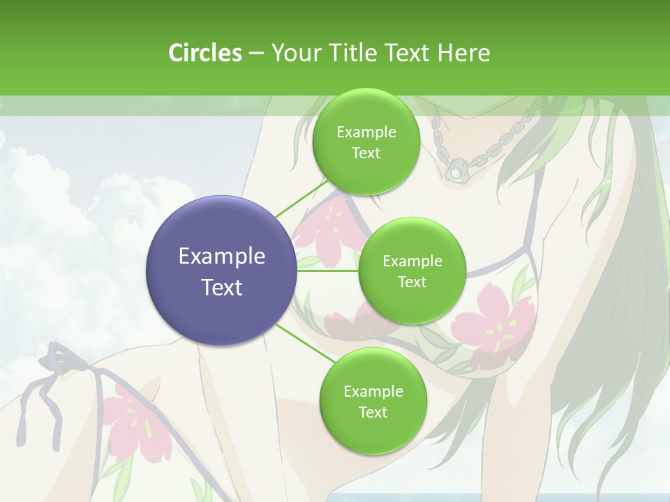 A Girl In A Bikini Sitting On The Beach PowerPoint Template