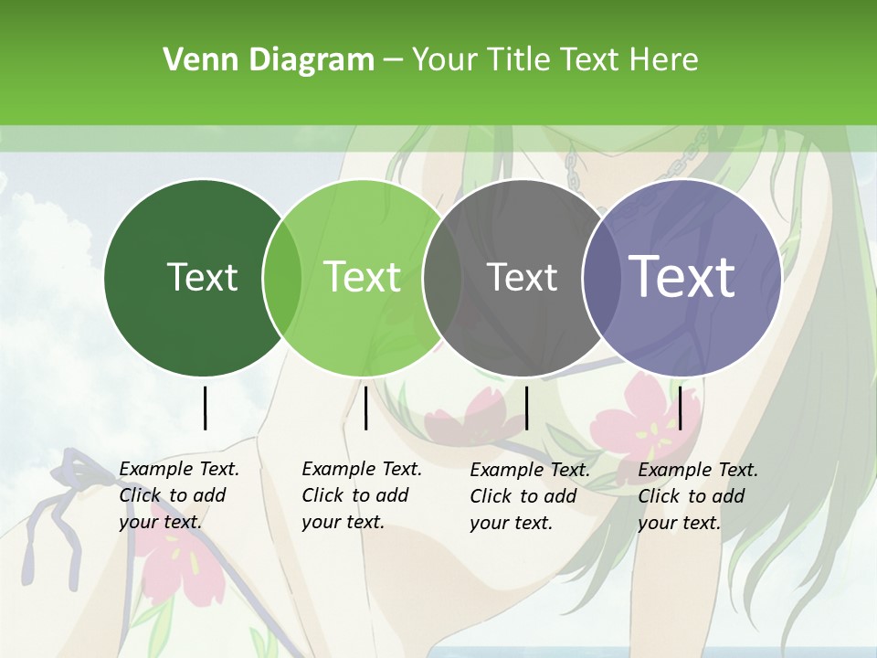 A Girl In A Bikini Sitting On The Beach PowerPoint Template