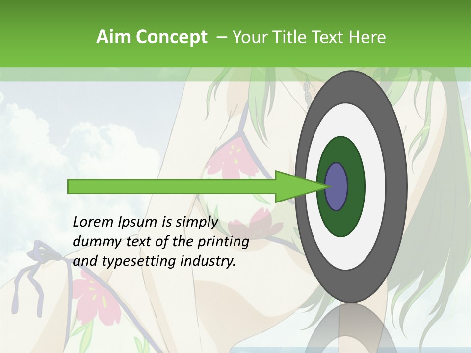 A Girl In A Bikini Sitting On The Beach PowerPoint Template