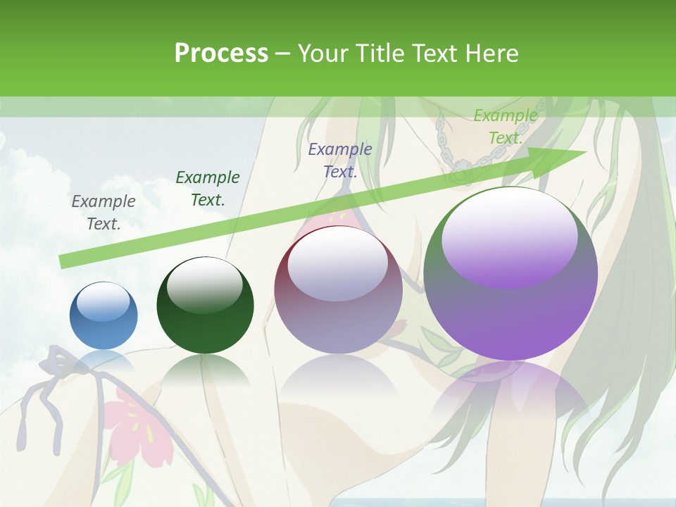 A Girl In A Bikini Sitting On The Beach PowerPoint Template