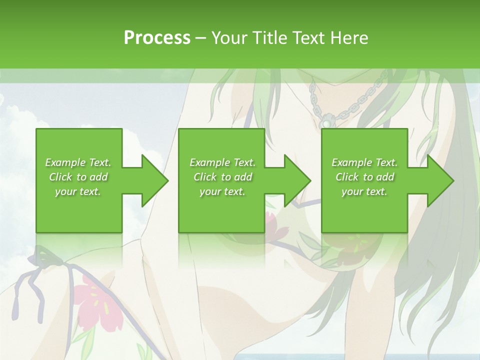 A Girl In A Bikini Sitting On The Beach PowerPoint Template