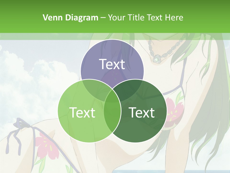 A Girl In A Bikini Sitting On The Beach PowerPoint Template