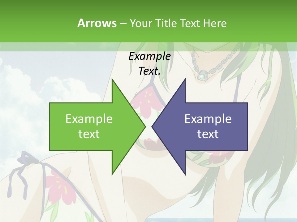 A Girl In A Bikini Sitting On The Beach PowerPoint Template