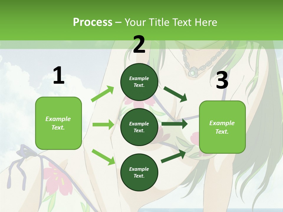 A Girl In A Bikini Sitting On The Beach PowerPoint Template