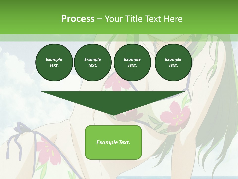 A Girl In A Bikini Sitting On The Beach PowerPoint Template