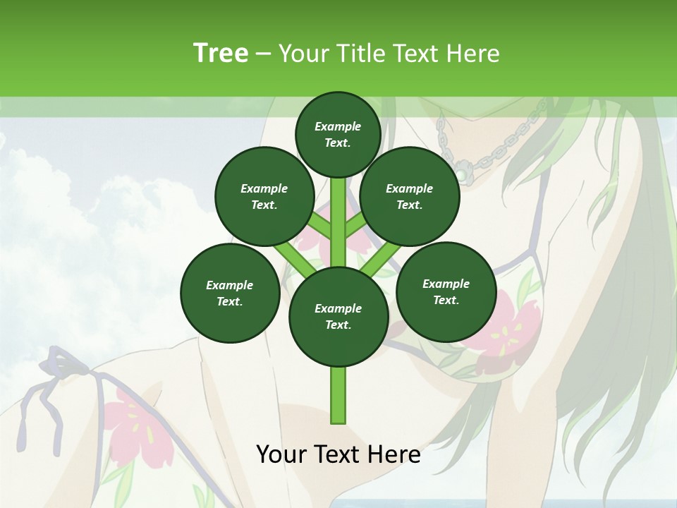 A Girl In A Bikini Sitting On The Beach PowerPoint Template