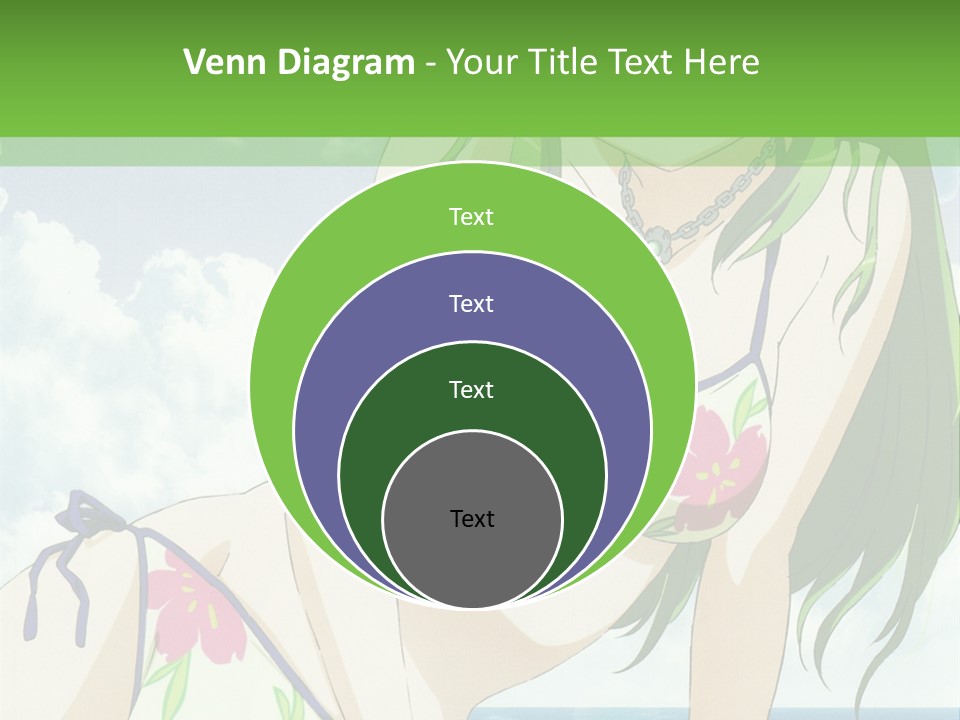 A Girl In A Bikini Sitting On The Beach PowerPoint Template