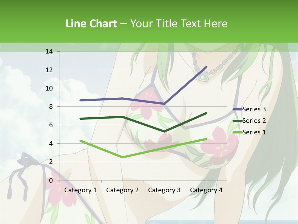 A Girl In A Bikini Sitting On The Beach PowerPoint Template