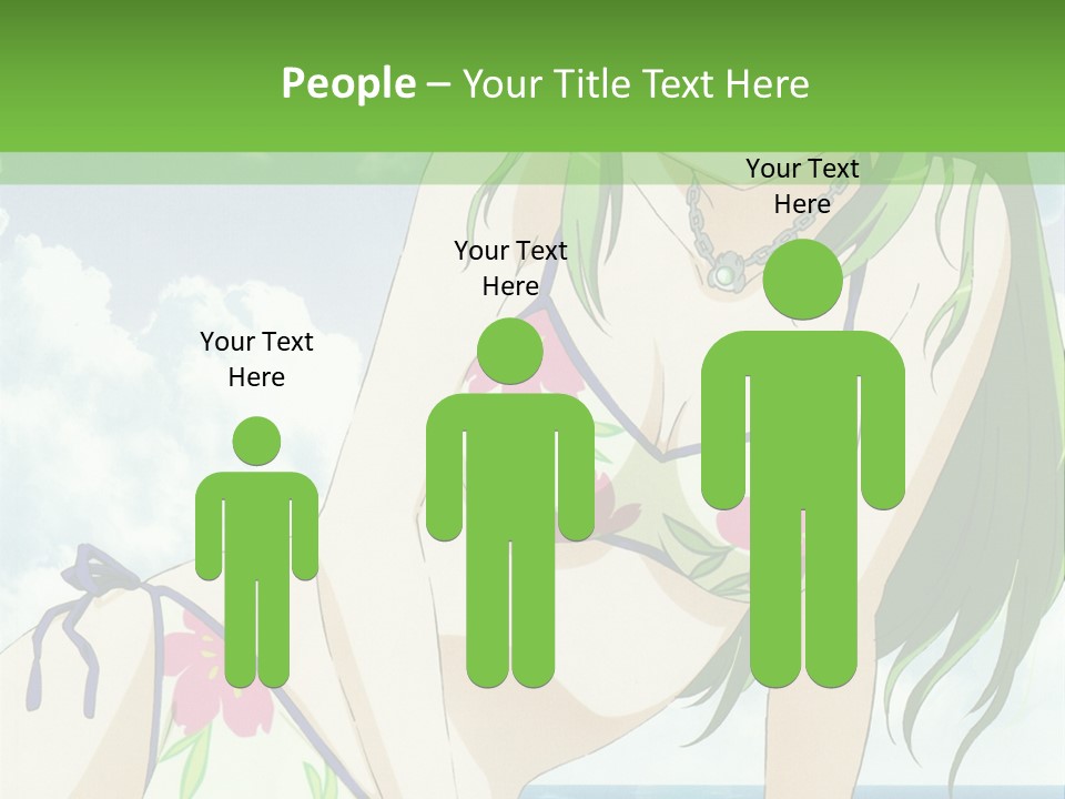 A Girl In A Bikini Sitting On The Beach PowerPoint Template