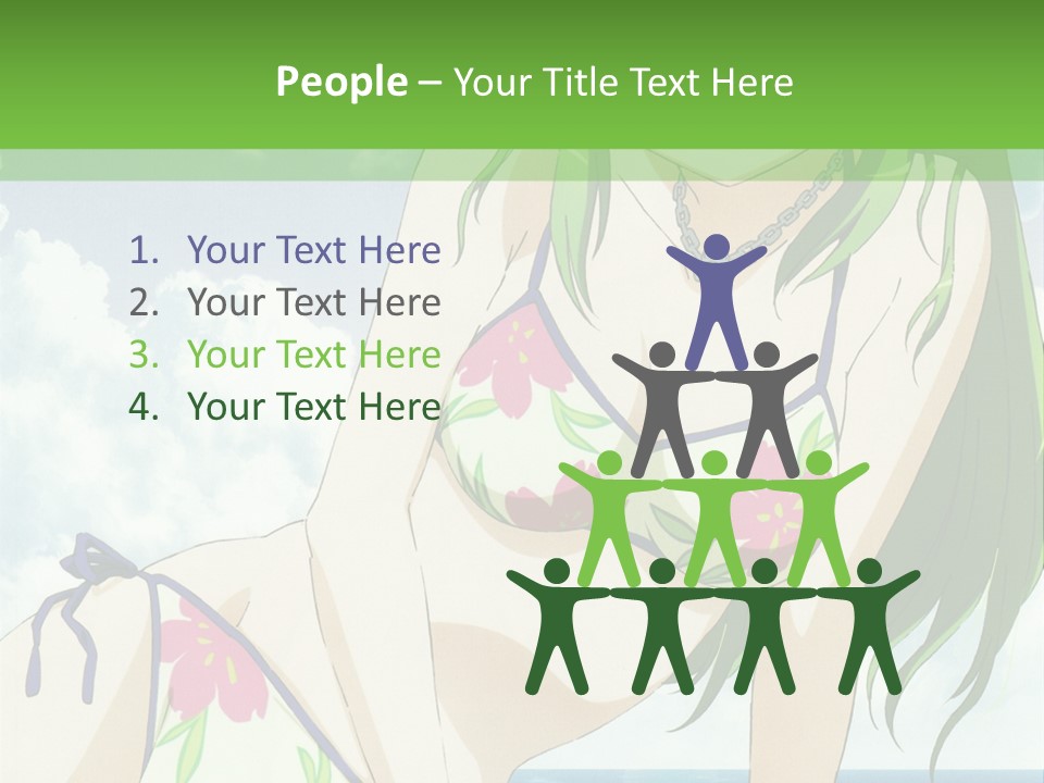 A Girl In A Bikini Sitting On The Beach PowerPoint Template