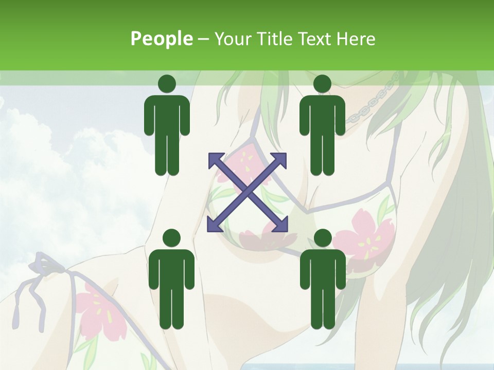 A Girl In A Bikini Sitting On The Beach PowerPoint Template