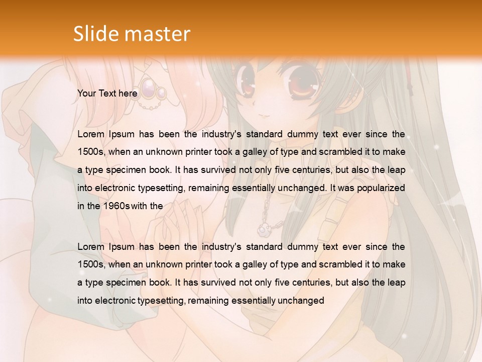 A Couple Of Anime Girls Sitting Next To Each Other PowerPoint Template