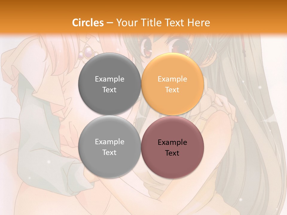 A Couple Of Anime Girls Sitting Next To Each Other PowerPoint Template