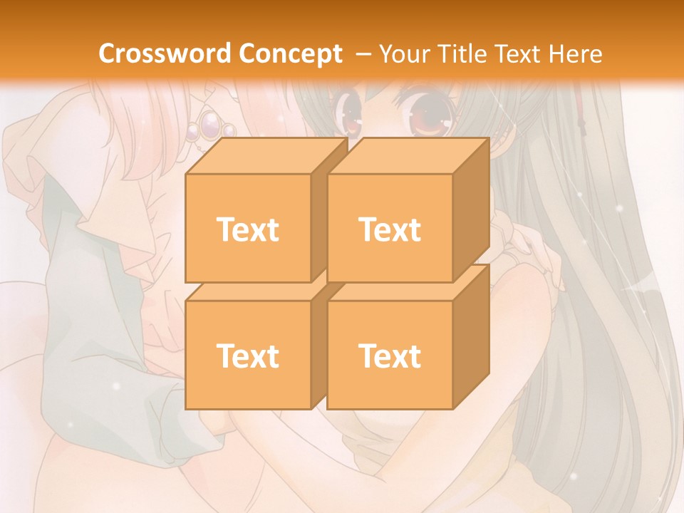 A Couple Of Anime Girls Sitting Next To Each Other PowerPoint Template