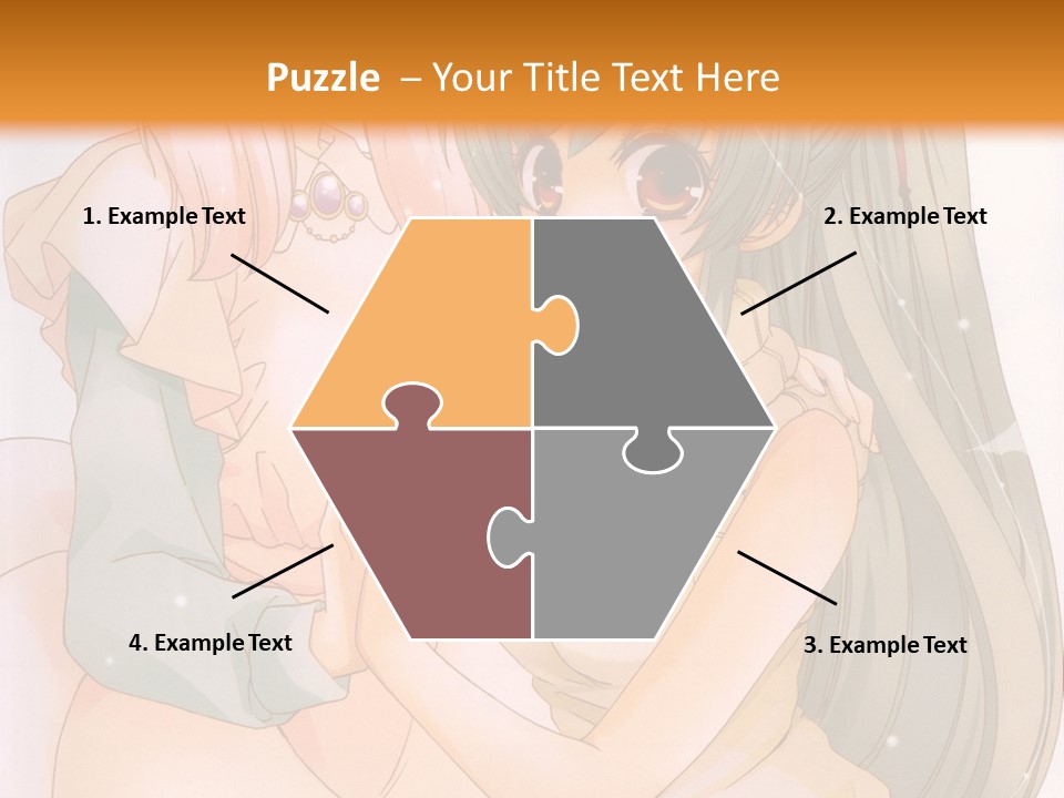 A Couple Of Anime Girls Sitting Next To Each Other PowerPoint Template