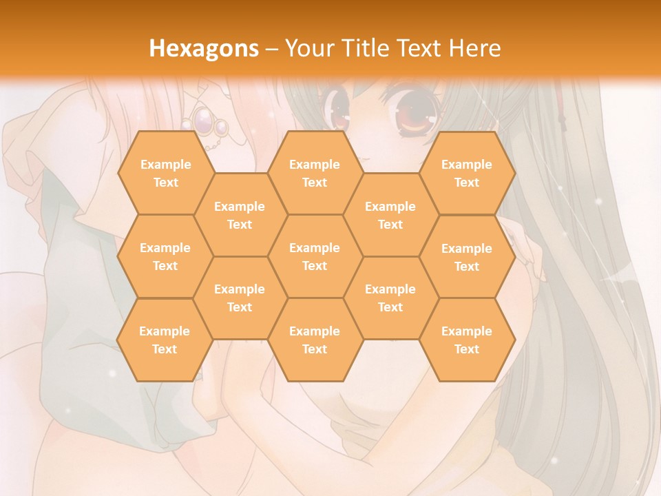 A Couple Of Anime Girls Sitting Next To Each Other PowerPoint Template