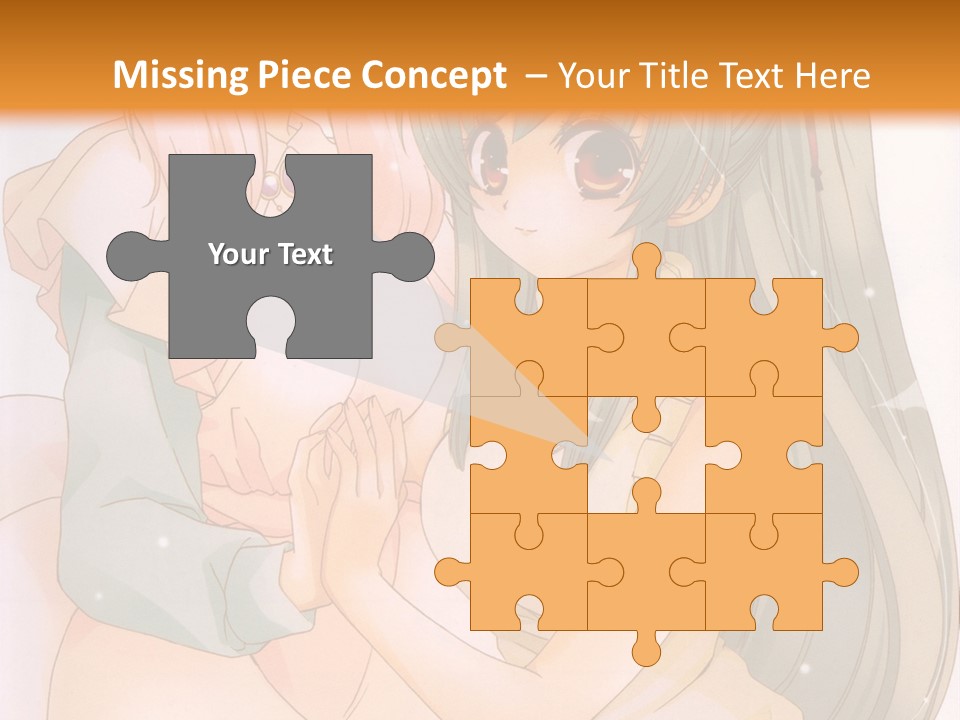A Couple Of Anime Girls Sitting Next To Each Other PowerPoint Template