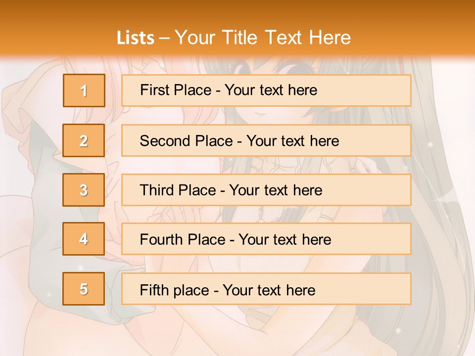 A Couple Of Anime Girls Sitting Next To Each Other PowerPoint Template