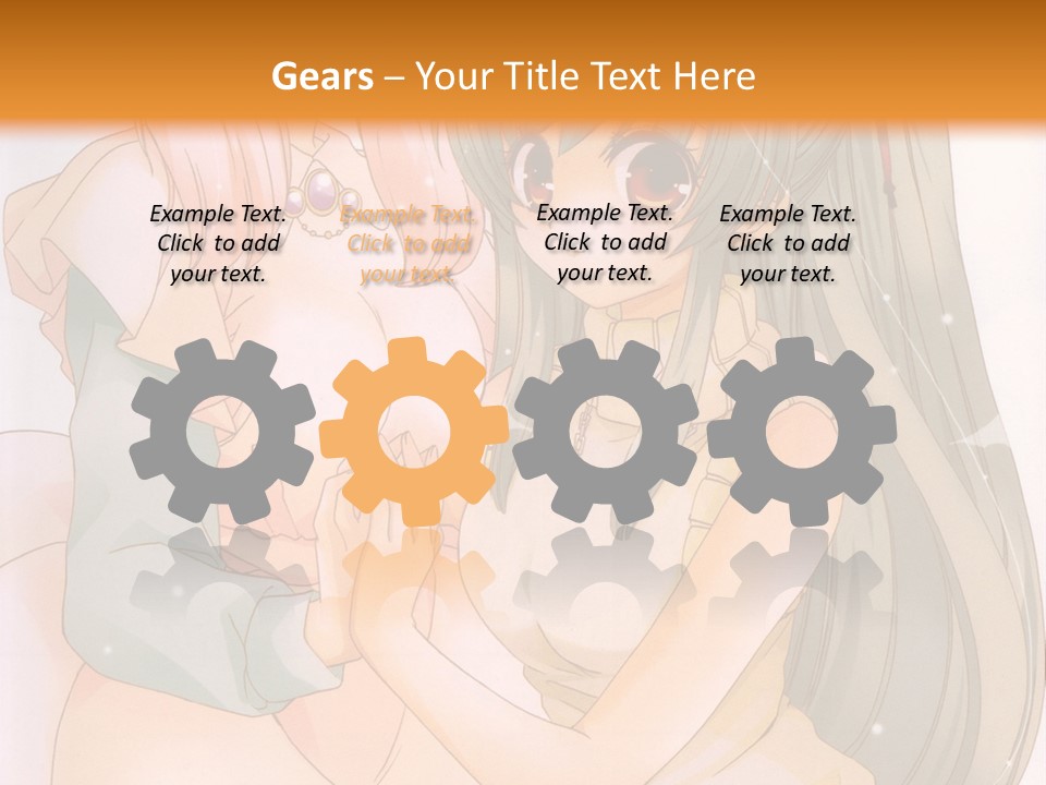 A Couple Of Anime Girls Sitting Next To Each Other PowerPoint Template