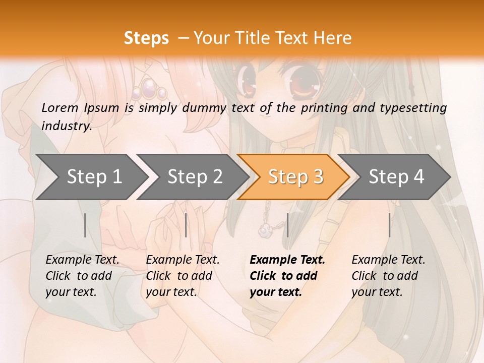A Couple Of Anime Girls Sitting Next To Each Other PowerPoint Template