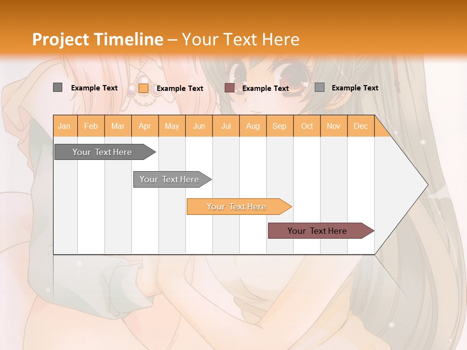 A Couple Of Anime Girls Sitting Next To Each Other PowerPoint Template