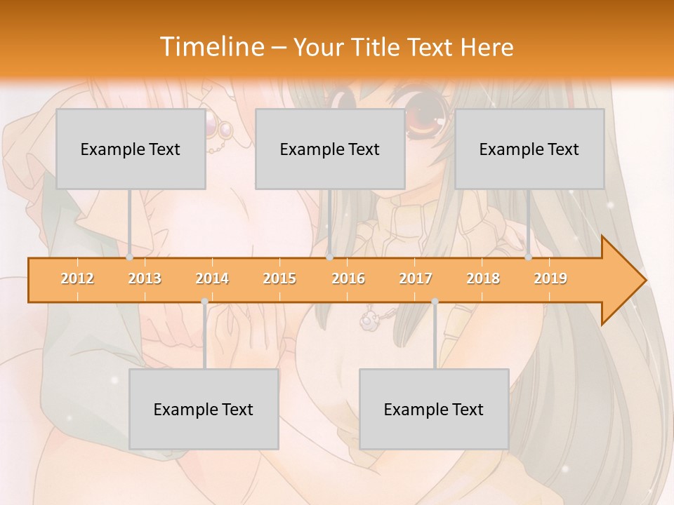 A Couple Of Anime Girls Sitting Next To Each Other PowerPoint Template
