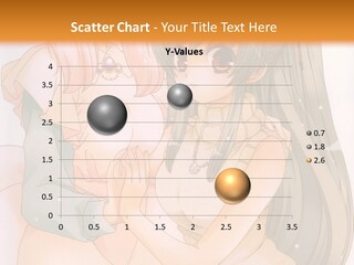 A Couple Of Anime Girls Sitting Next To Each Other PowerPoint Template