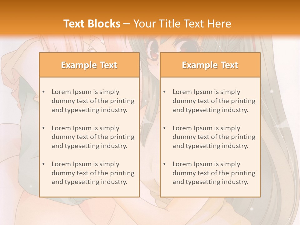 A Couple Of Anime Girls Sitting Next To Each Other PowerPoint Template