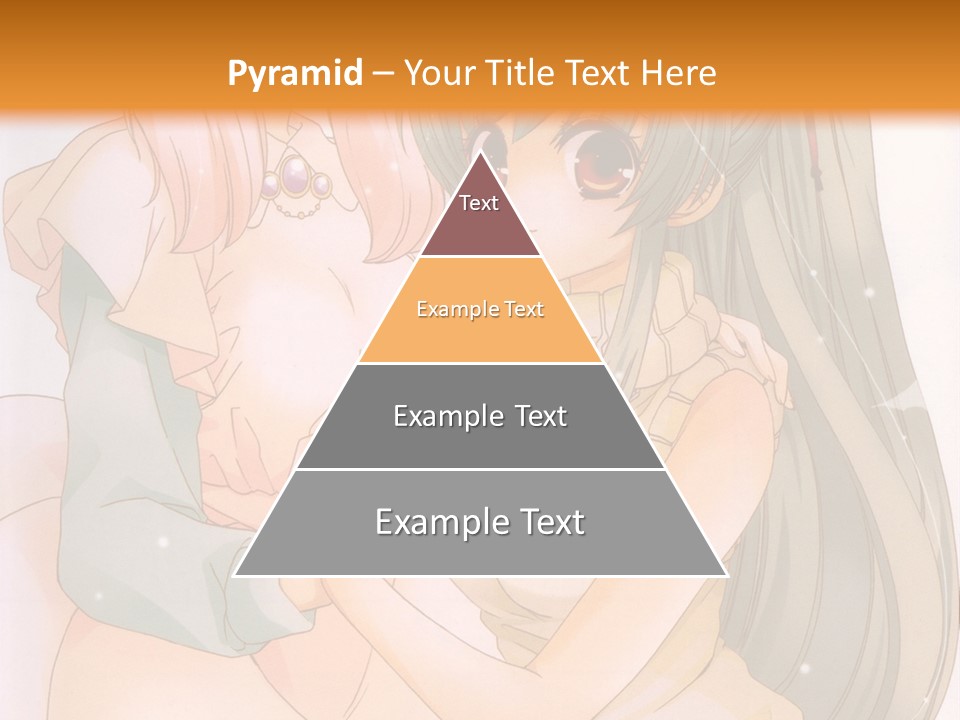 A Couple Of Anime Girls Sitting Next To Each Other PowerPoint Template
