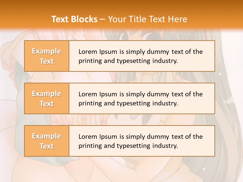 A Couple Of Anime Girls Sitting Next To Each Other PowerPoint Template